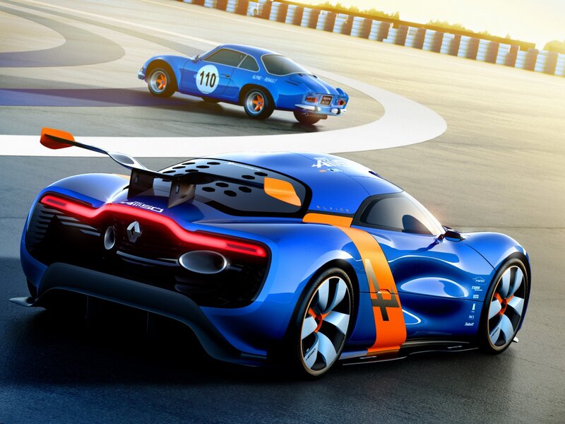 Blue Race Cars on Track — Dynamic, Sunset