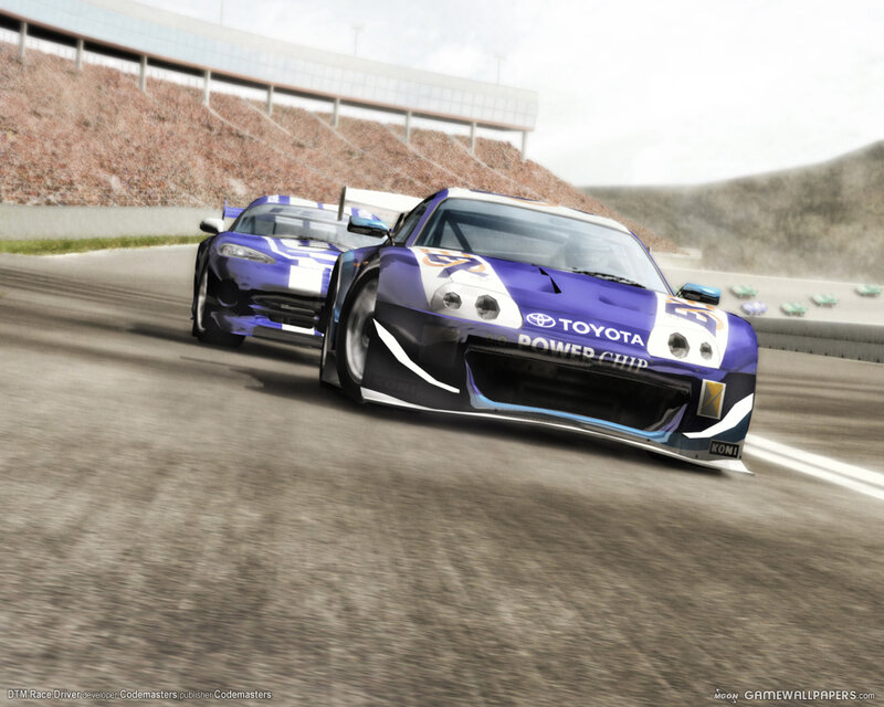 Blue Race Cars on Track — Purple