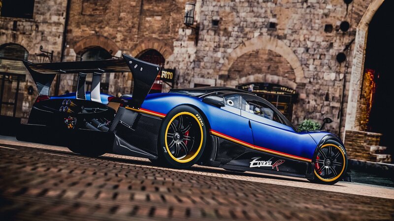 Blue Racing Car — Dramatic, Night, 3d Render