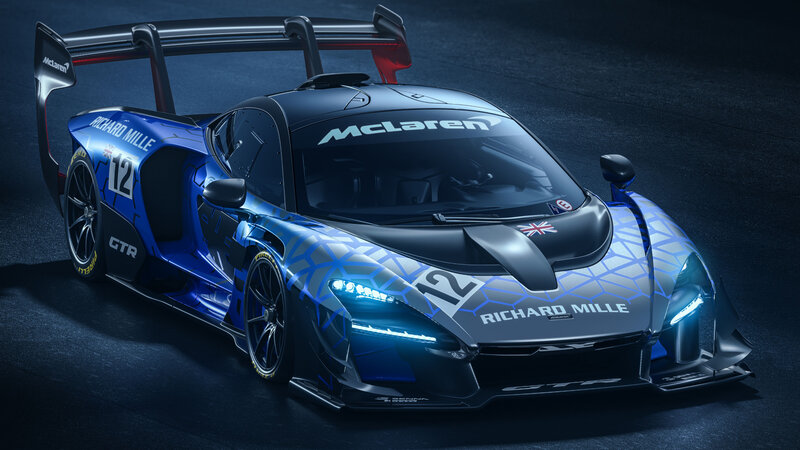 Blue Racing Car — Dramatic, Night, Photograph