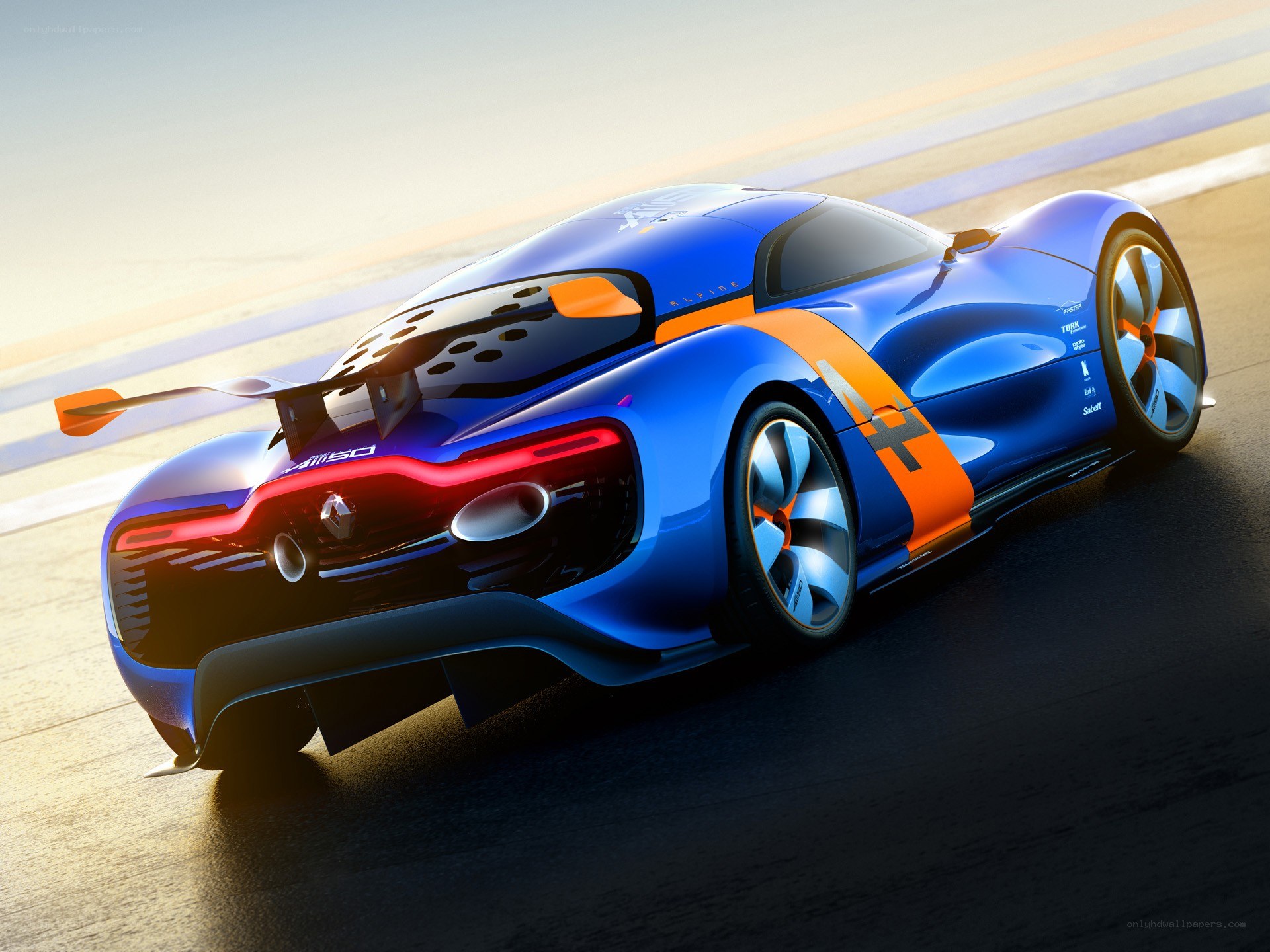 blue racing car on track