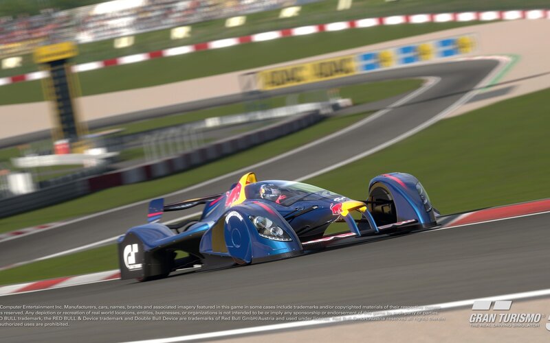 Blue Racing Car on Track — Dynamic, Afternoon