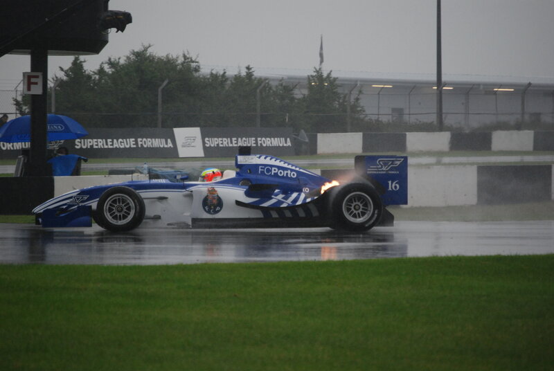 Blue Racing Car — Rainy