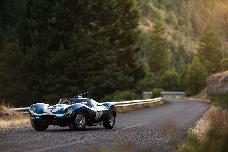Blue Racing Car — Serene, Sunset