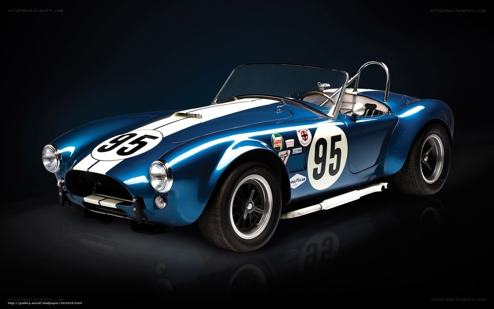Blue racing car with number 95