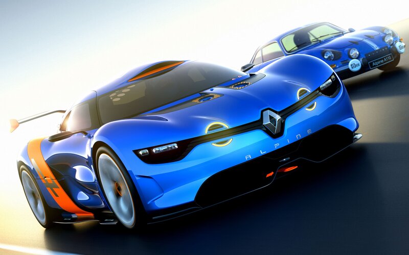 Blue racing cars on track