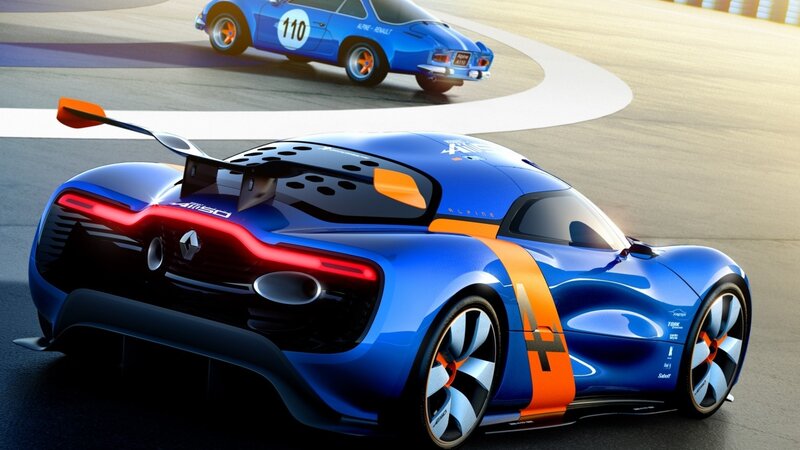 Blue racing cars on track