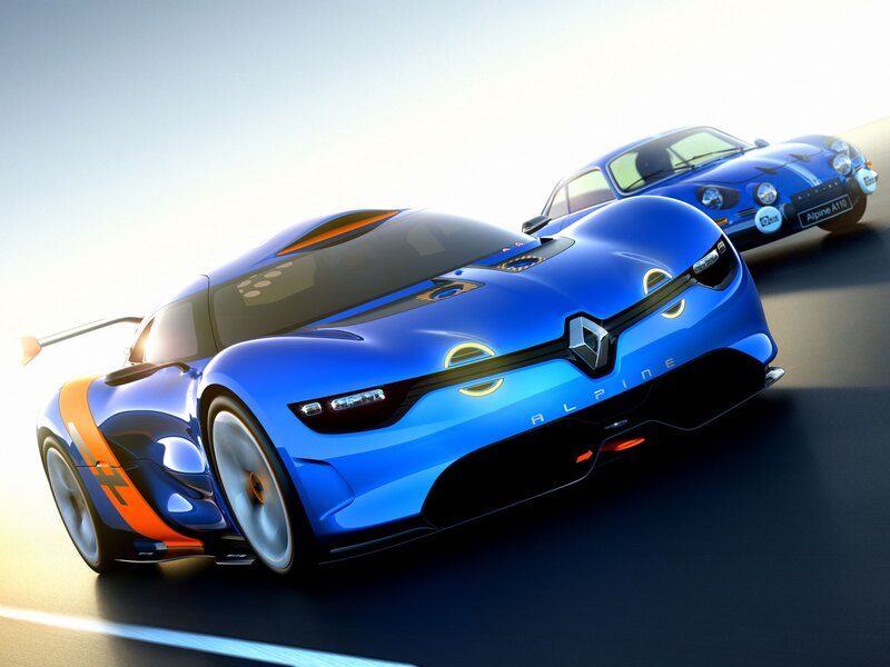 Blue racing cars on track