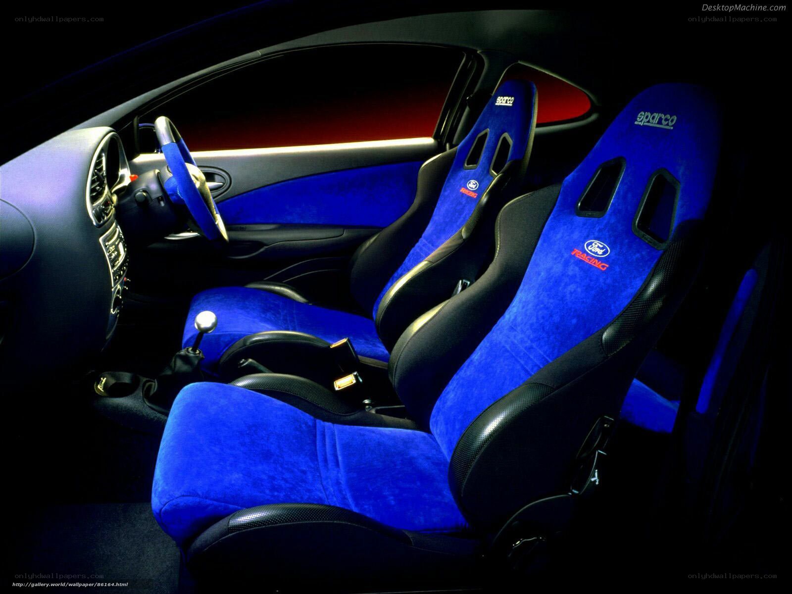 blue racing seats interior
