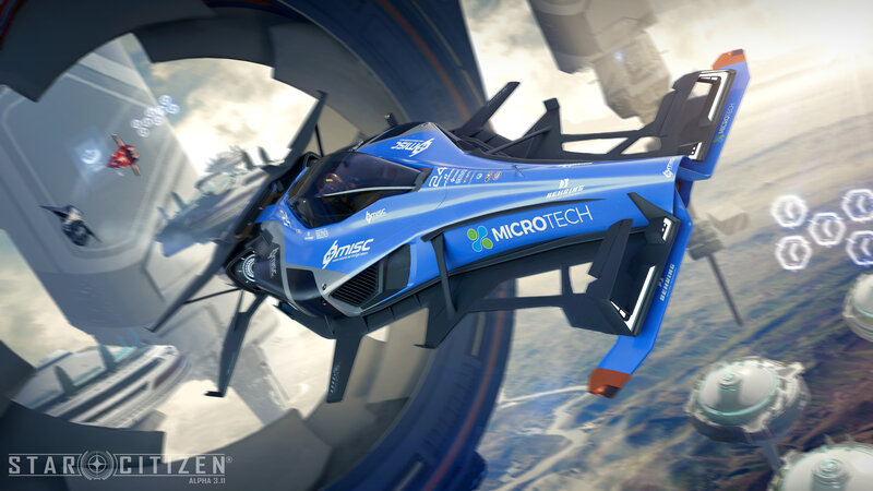 Blue Racing Spacecraft