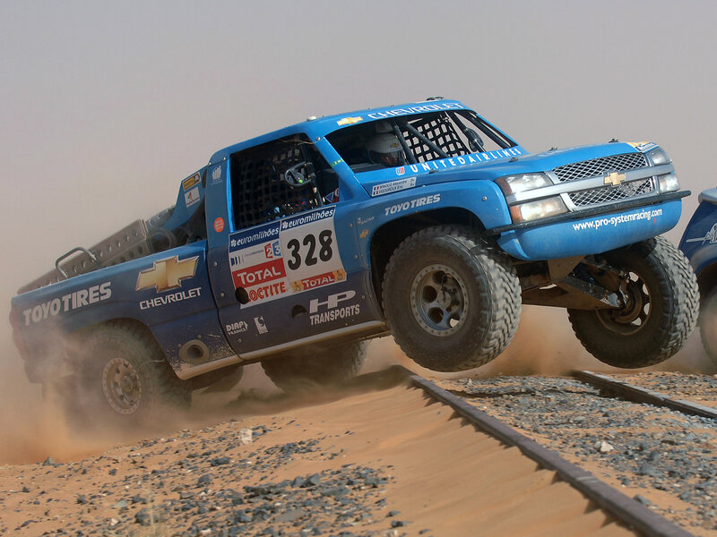 Blue Racing Truck — Action-packed