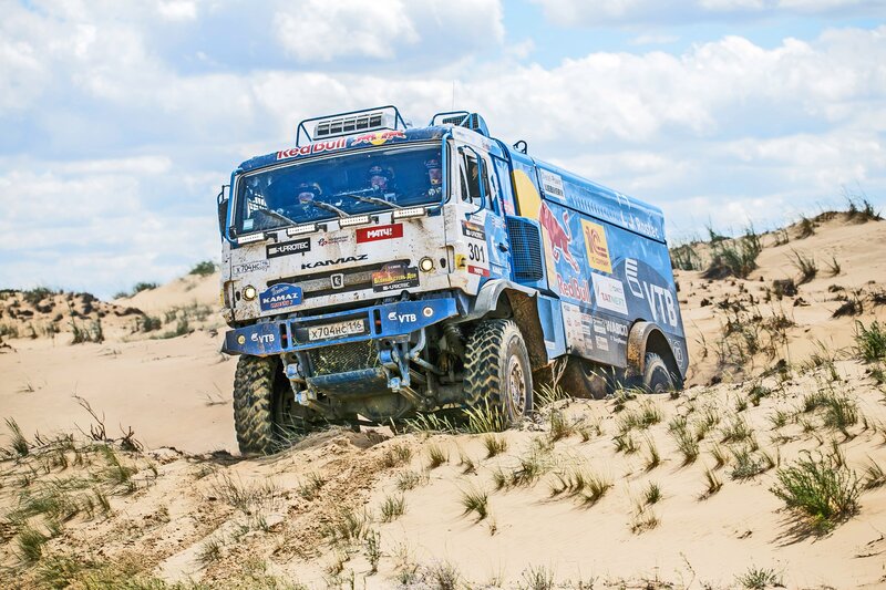 Blue Racing Truck — Dramatic
