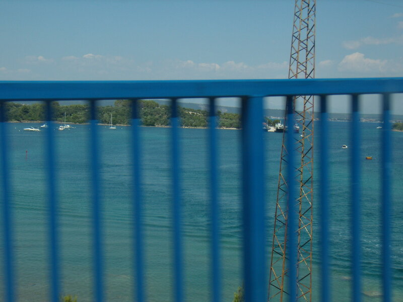 Blue Railing over Water