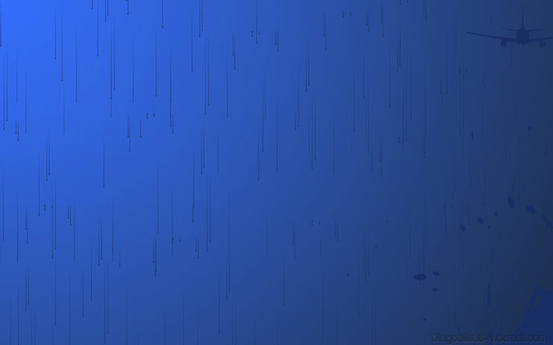 blue rain with airplane