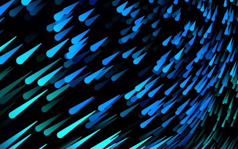 Blue Raindrops on Black — Dynamic