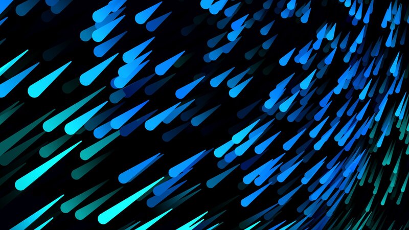 Blue Raindrops on Black