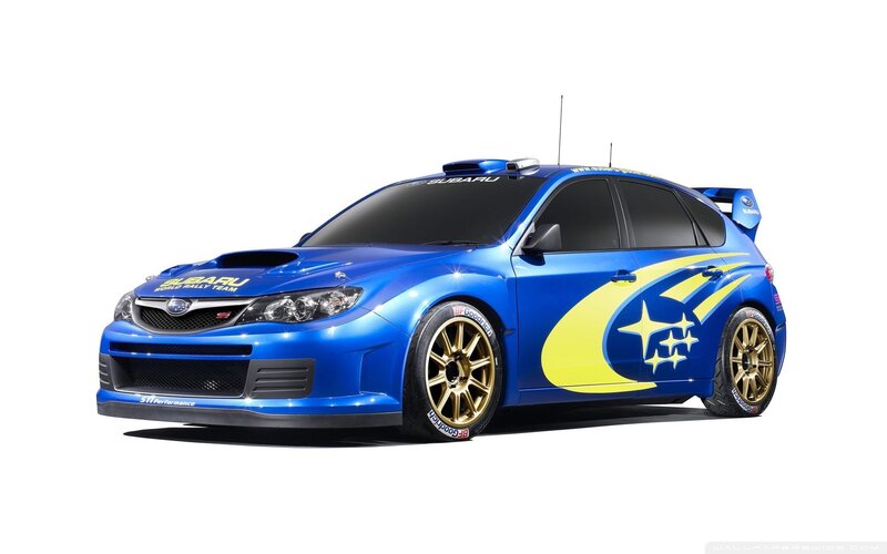 blue rally car