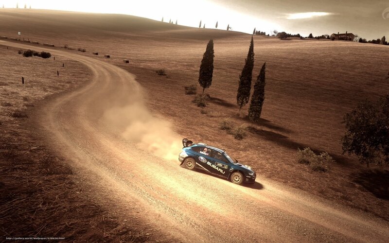 Blue Rally Car — Brown, Dramatic