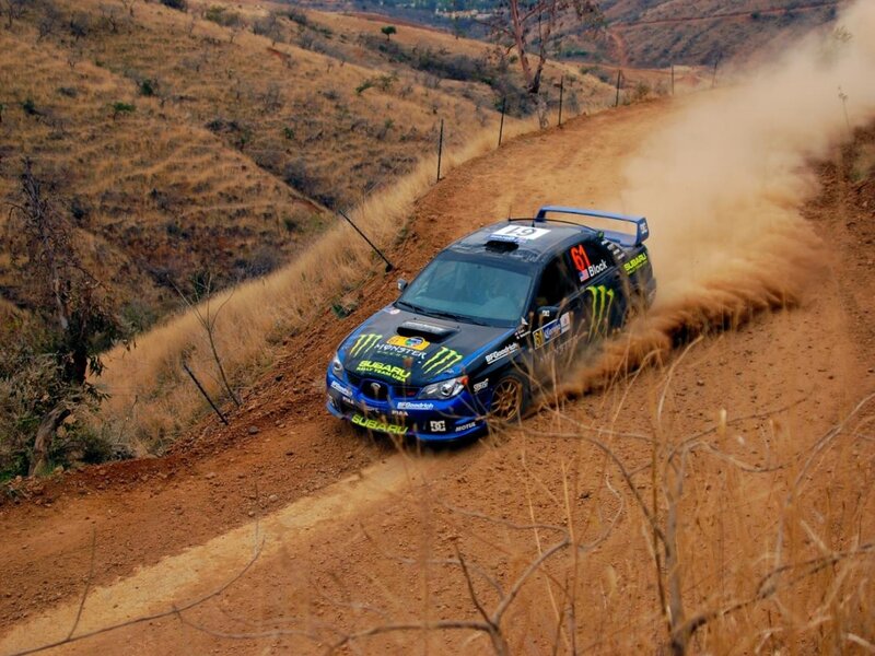 Blue Rally Car — Brown