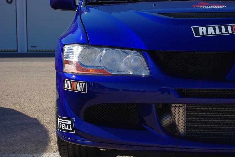 Blue Rally Car — Dramatic, Afternoon