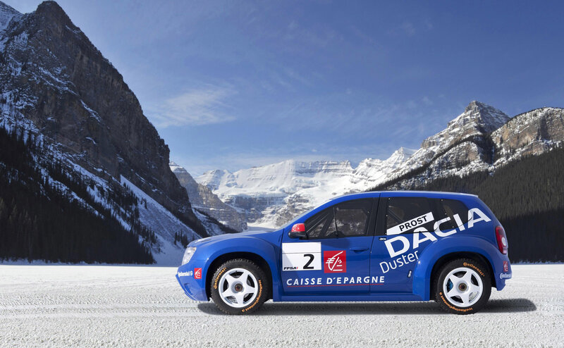 Blue Rally Car — Dramatic, Winter