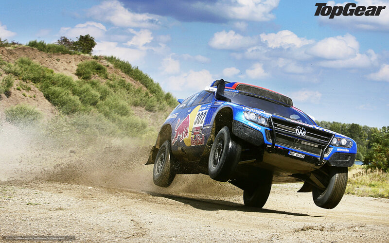 Blue Rally Car — Dynamic, Afternoon, Photograph, Dirt Road, Hill
