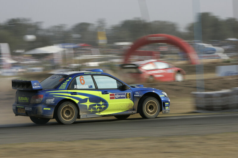 Blue Rally Car — Dynamic, Afternoon, Photograph, Rally Car, Red Arch