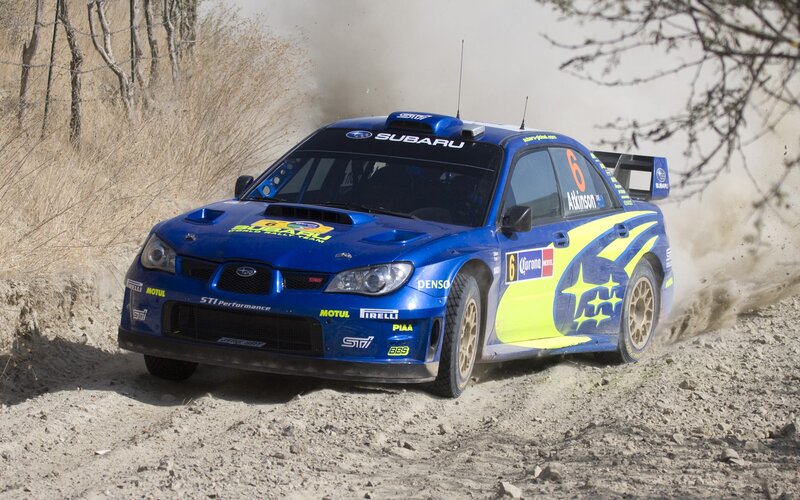 Blue Rally Car — Dynamic, Afternoon, Photograph