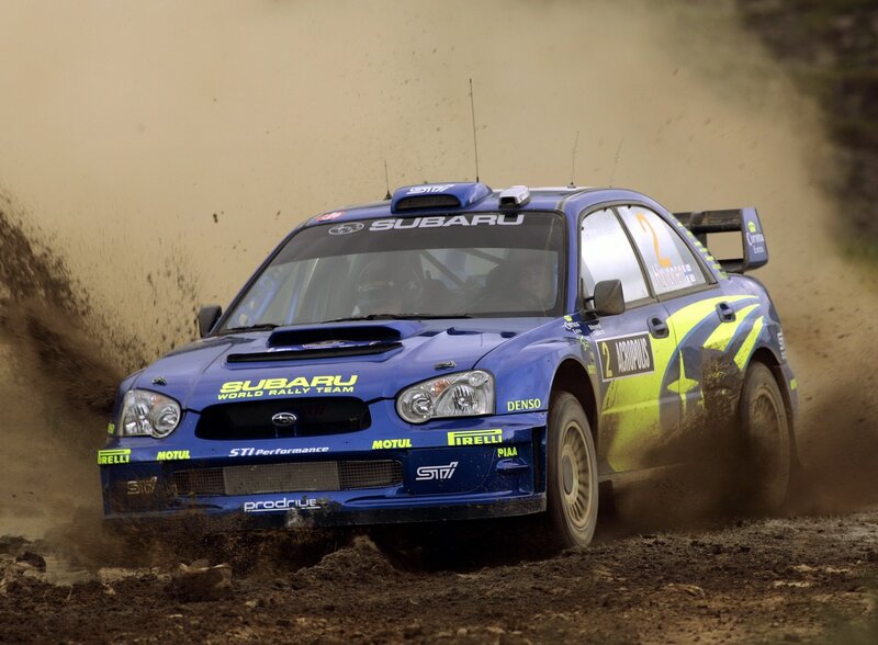 Blue Rally Car — Dynamic, Photograph, Dirt, Mud