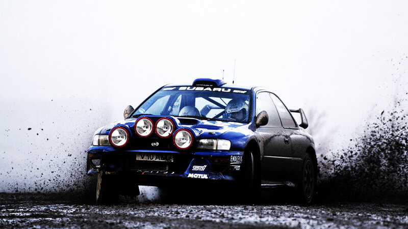Blue Rally Car — Dynamic, Photograph, Mud, Driver, Rally Car