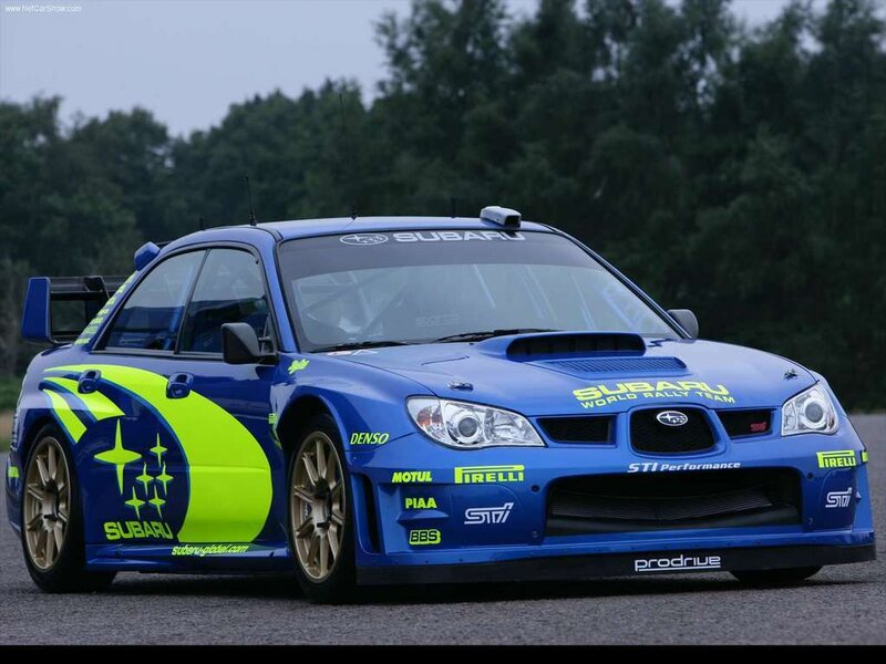 Blue Rally Car — Dynamic, Photograph, Trees, Road