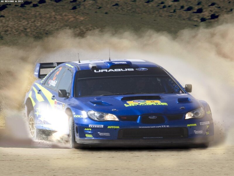 Blue Rally Car — Dynamic