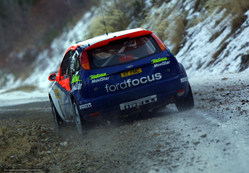 Blue Rally Car — Dynamic, Winter, Photograph, Snow