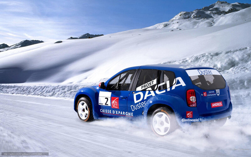 Blue Rally Car in Snow — Dynamic, Winter