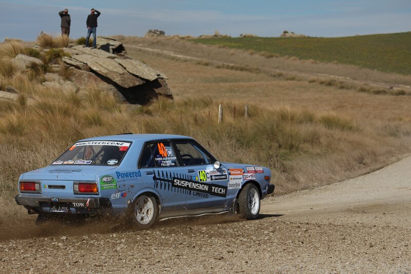 Blue Rally Car on Dirt — Active