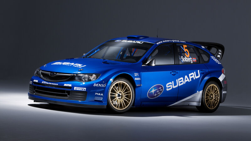 blue rally car