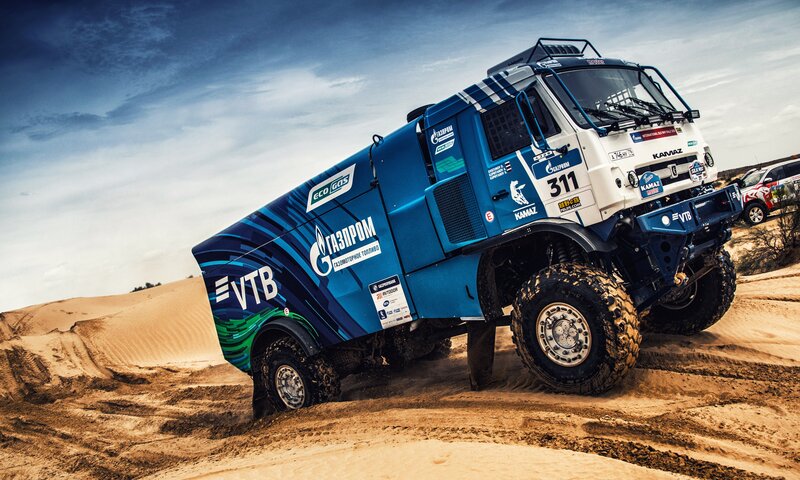 Blue Rally Truck — Dramatic