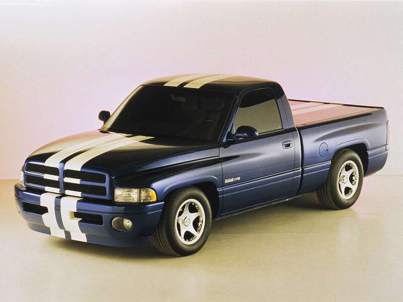 blue ram v8 pickup truck