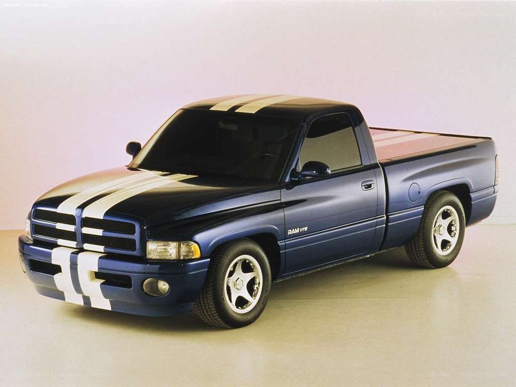 blue ram v8 pickup truck
