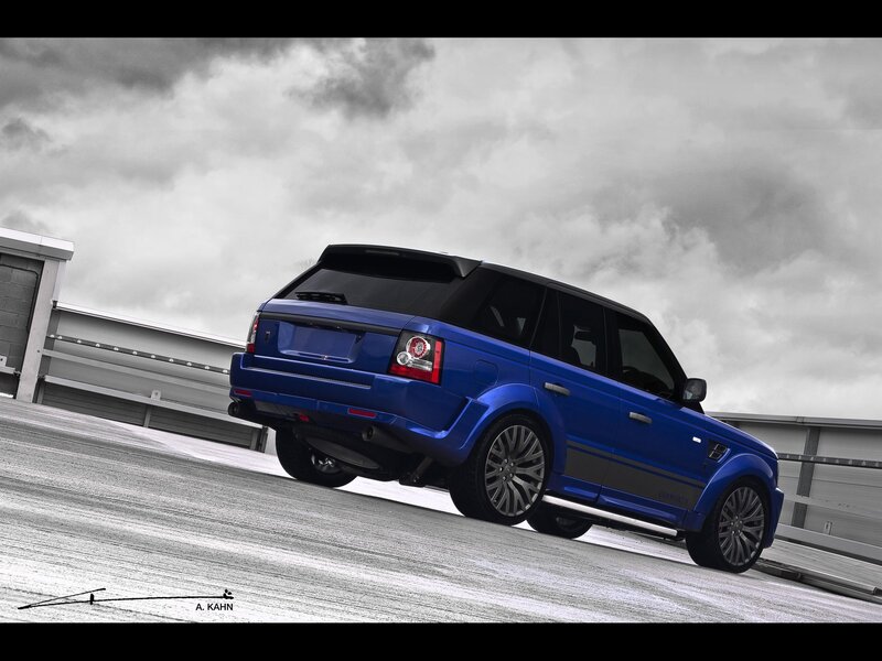 blue range rover on ramp