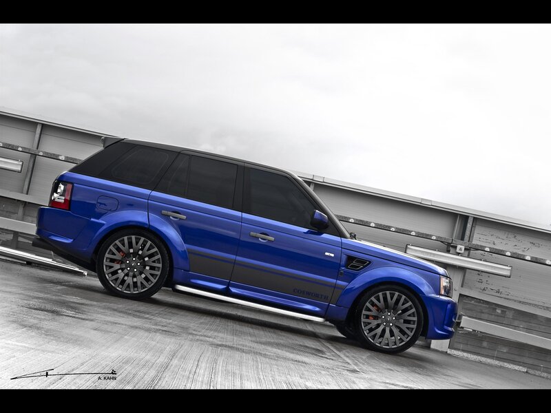 blue range rover suv