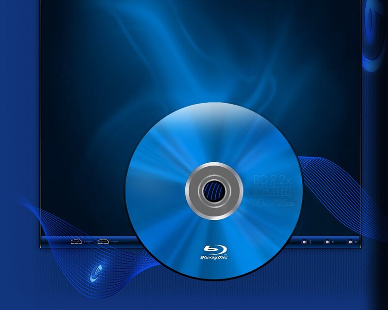 Blue-ray disc on digital background