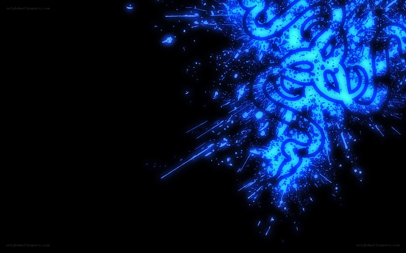 blue razer logo splash