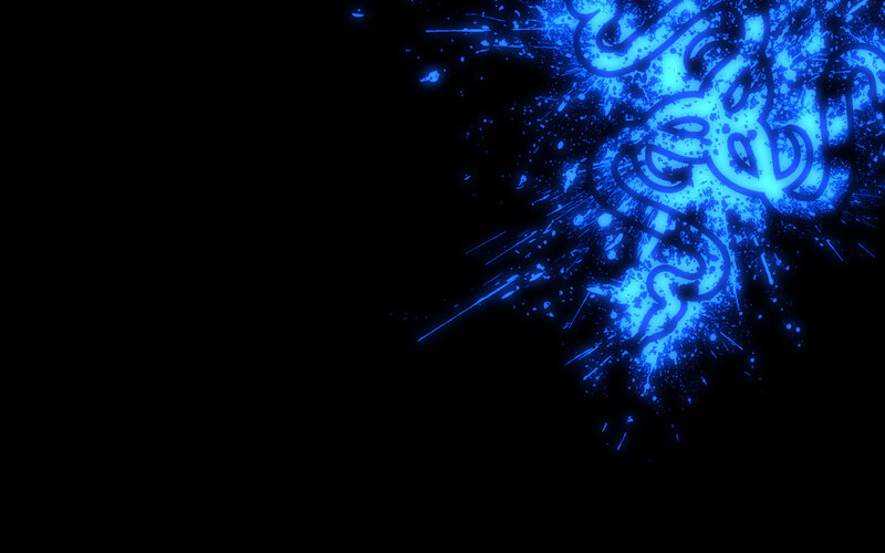 blue razer logo splash