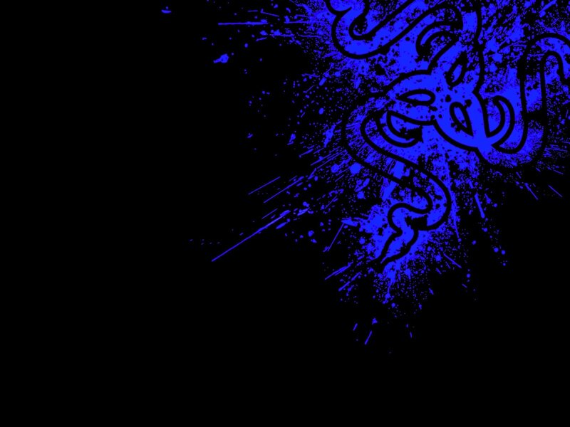 blue razer logo splatter
