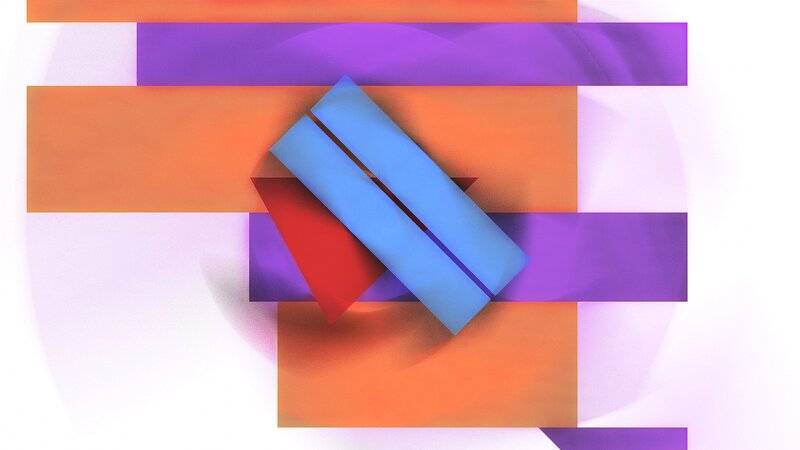 Blue Rectangles on Colored Bars