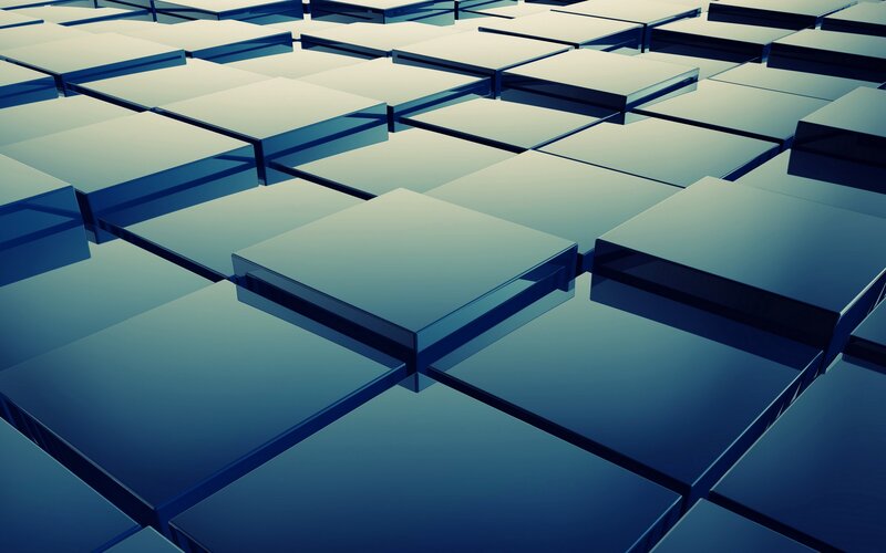 Blue Reflective Cubes