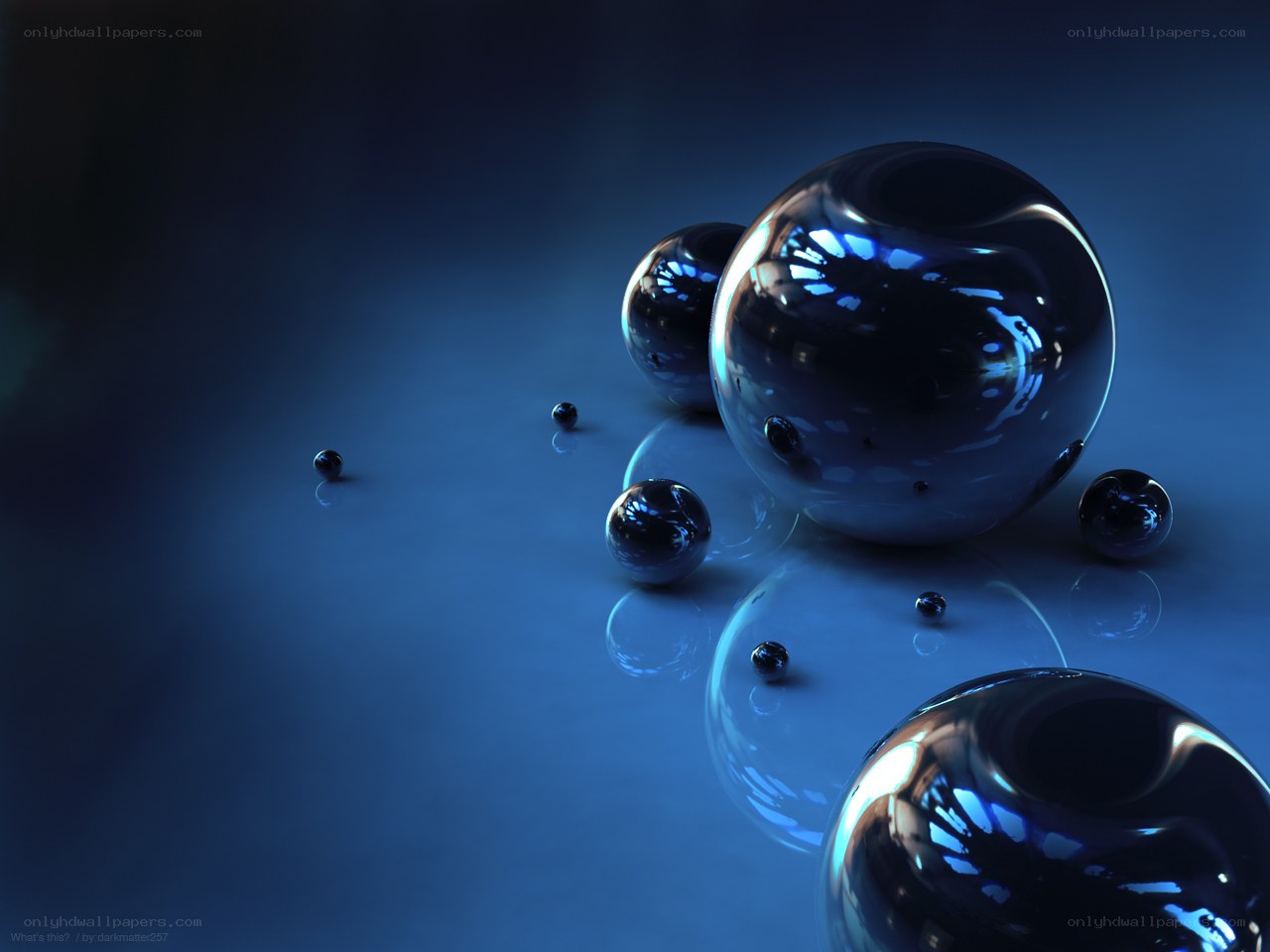Blue reflective spheres