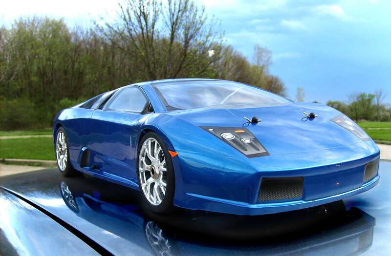 Blue remote control car