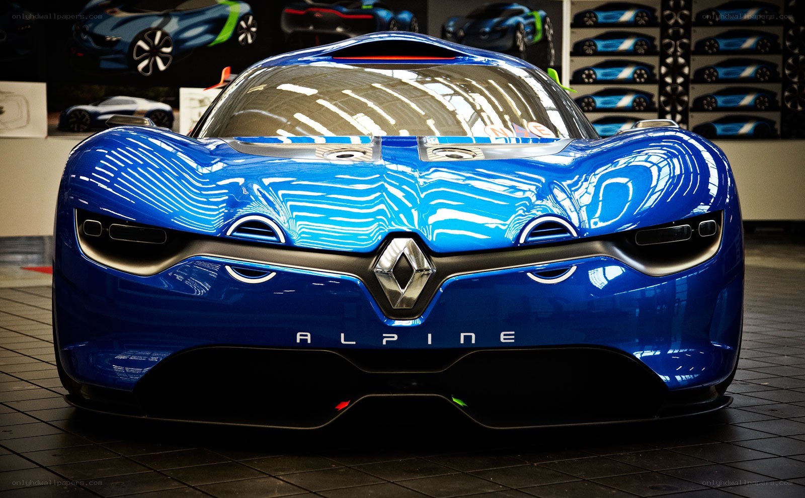 Blue Renault Alpine concept car